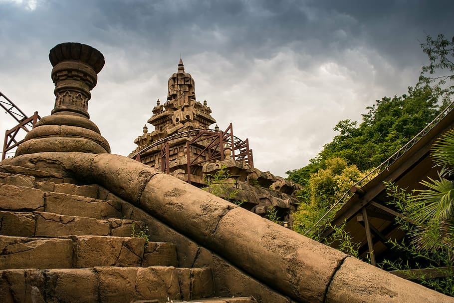 architecture, construction, stone, stairs, city, ruin, built structure HD wallpaper