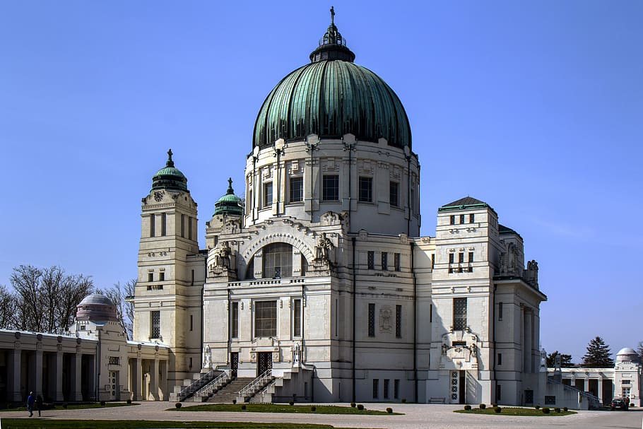 vienna, central cemetery, church, dome, building exterior, built structure, HD wallpaper