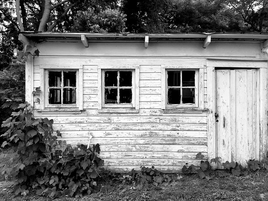 Barn, Hangar, Black And White, Shack, old, vintage, rustic, HD wallpaper