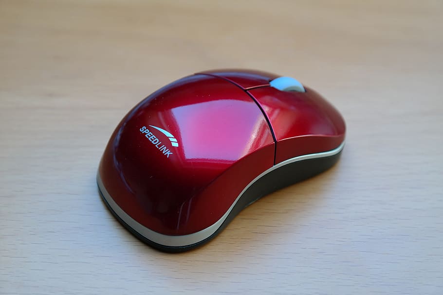 Computer Mouse, input device, peripheral, hardware, red, shiny, HD wallpaper