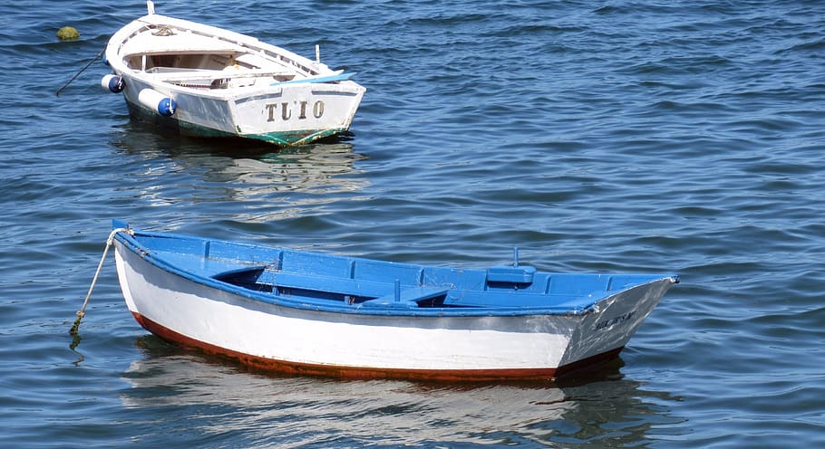boats, blue, water, summer, marine, outdoor, nautical vessel, HD wallpaper