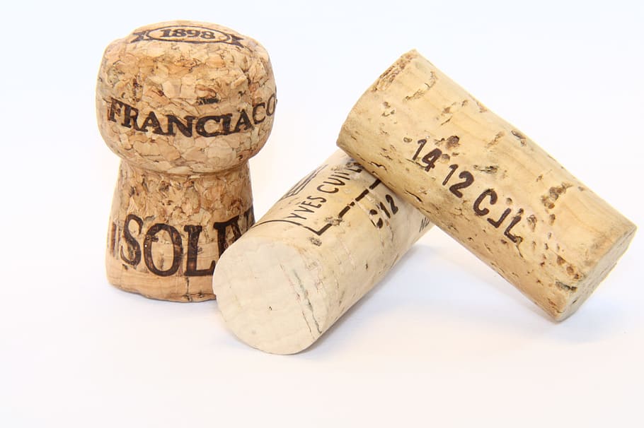 bubbles, cork, wine, cork - stopper, wine cork, white background HD wallpaper
