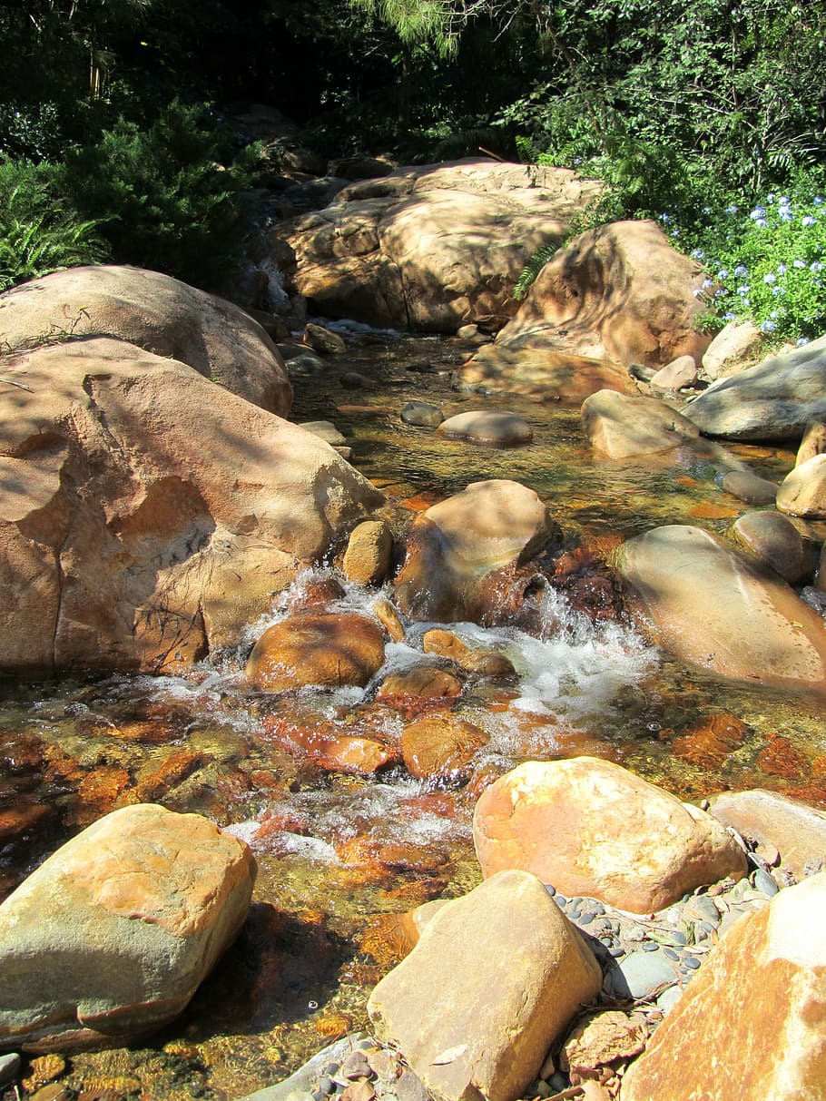 stream, water, rocks, spring, creek, nature, stone, landscape HD wallpaper