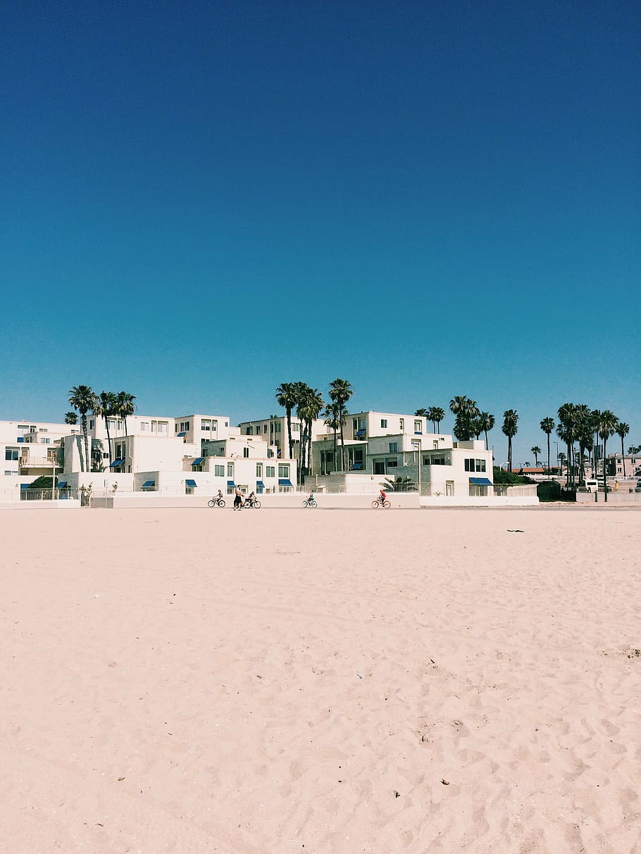 architecture, beach, buildings, concrete, daylight, house, landscape HD wallpaper
