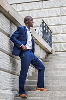 man standing on gray concrete stair, Steps, Building, Business HD wallpaper