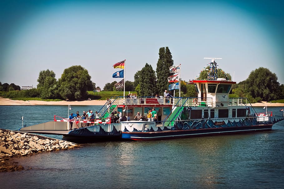 River, Ferry, Water, Ship, Boot, landscape, shipping, crossing HD wallpaper