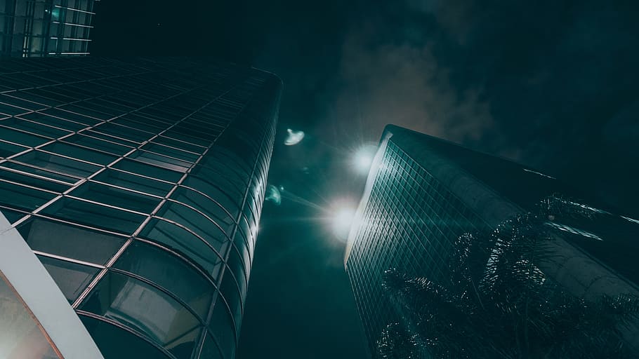 dark, night, architecture, building, hotel, establishment, office HD wallpaper