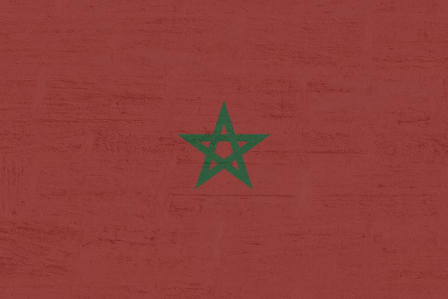 morocco, flag, international, star, no people, wall - building feature, HD wallpaper