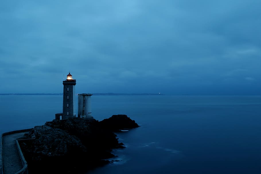 lighthouse, phare du petit minou, bay of brest, sea, ocean