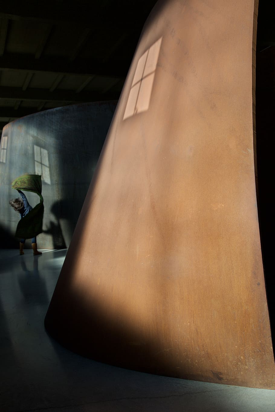 brown wooden board, person dancing painting, dancer, shadow, wall HD wallpaper