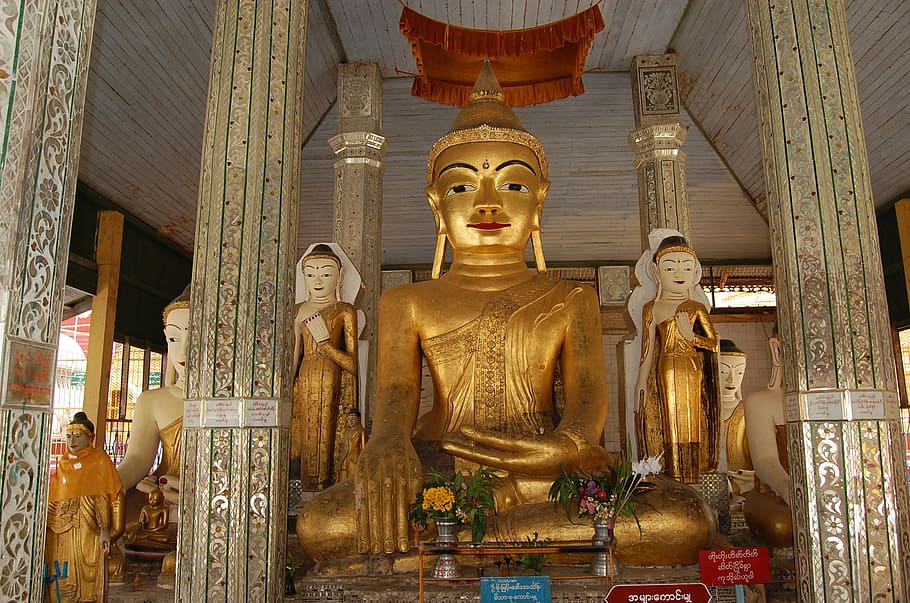 buddha, schwedaggon, burma, religion, belief, spirituality HD wallpaper