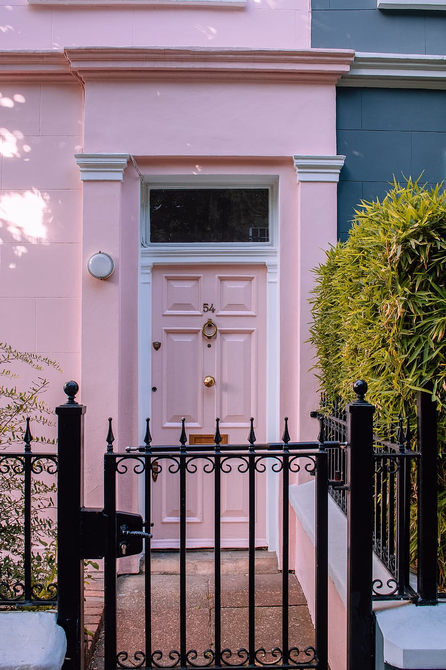 london, nottinghill, door, pink, city, portobello, england, HD wallpaper
