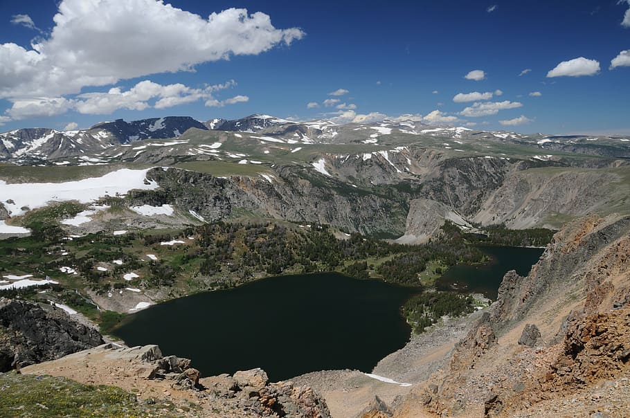bear tooth, pass, lake, mountain, scenics - nature, sky, beauty in nature HD wallpaper