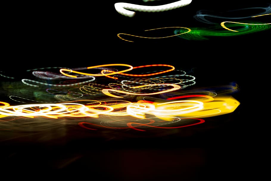 LED strip lot, time lapse photo of LED lights, night, dark, color HD wallpaper
