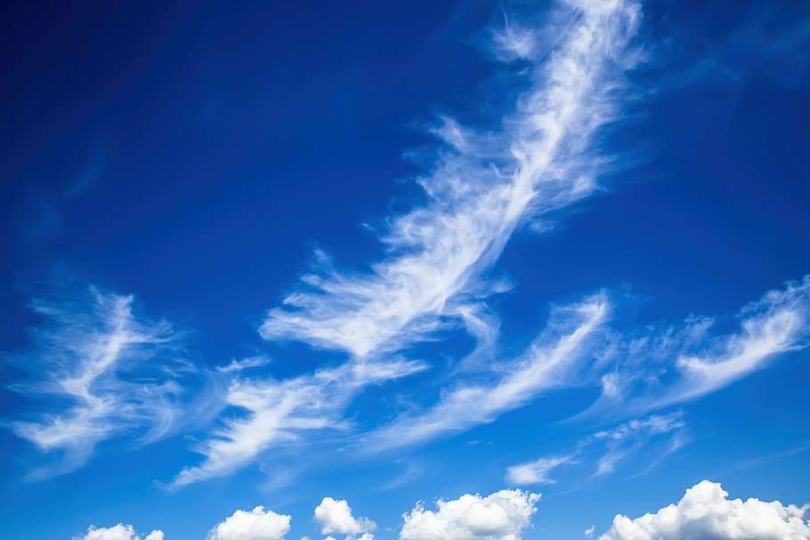 beautiful clouds, cirrus, blue, white, summer, mood, atmospheric HD wallpaper
