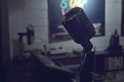 black studio microphone inside studio, jazz, recording, audio HD wallpaper