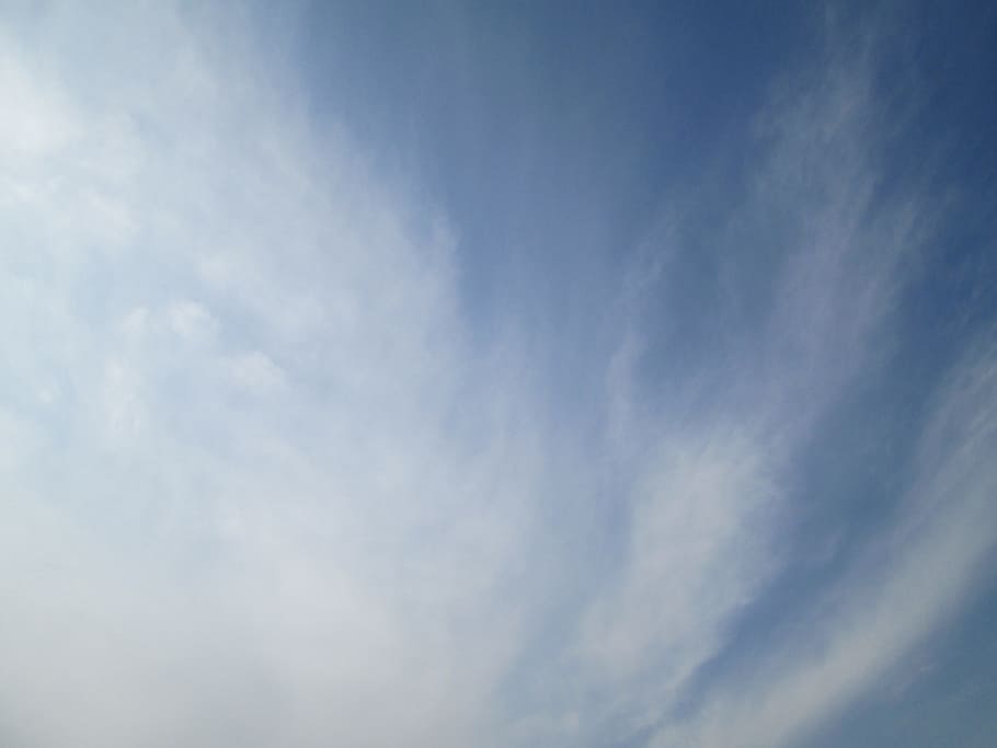 sky, blue, clouds, smoke, spring, day, nature, weather, atmosphere HD wallpaper