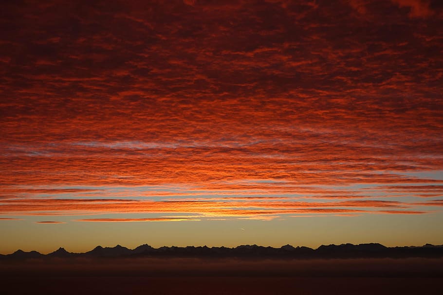 alps, sky, clouds, mountains, beauty in nature, sunset, scenics - nature HD wallpaper