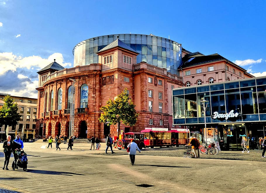 Mainz, Opera, Downtown, Theater, blue sky, staatstheater, architecture HD wallpaper