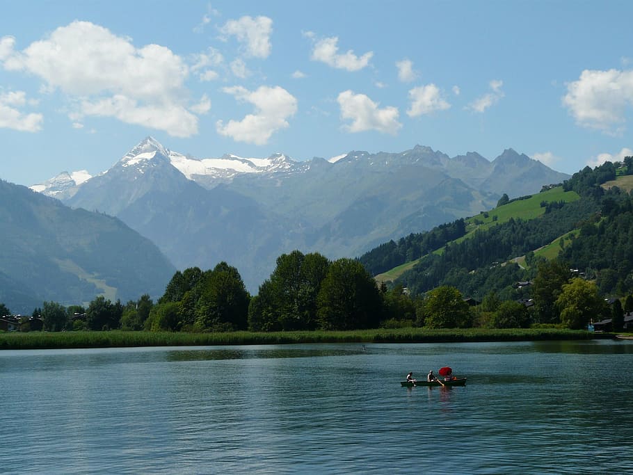 lake, alps, sky, cloud, blue, nature, water, austria, mountain HD wallpaper