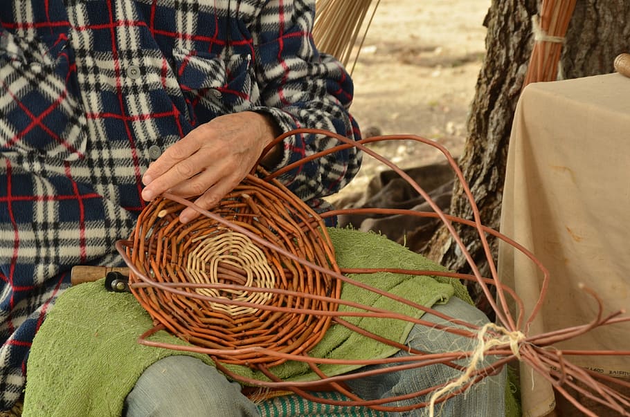 make, manufacture, crafts, hand, reed, basket, people, rope HD wallpaper