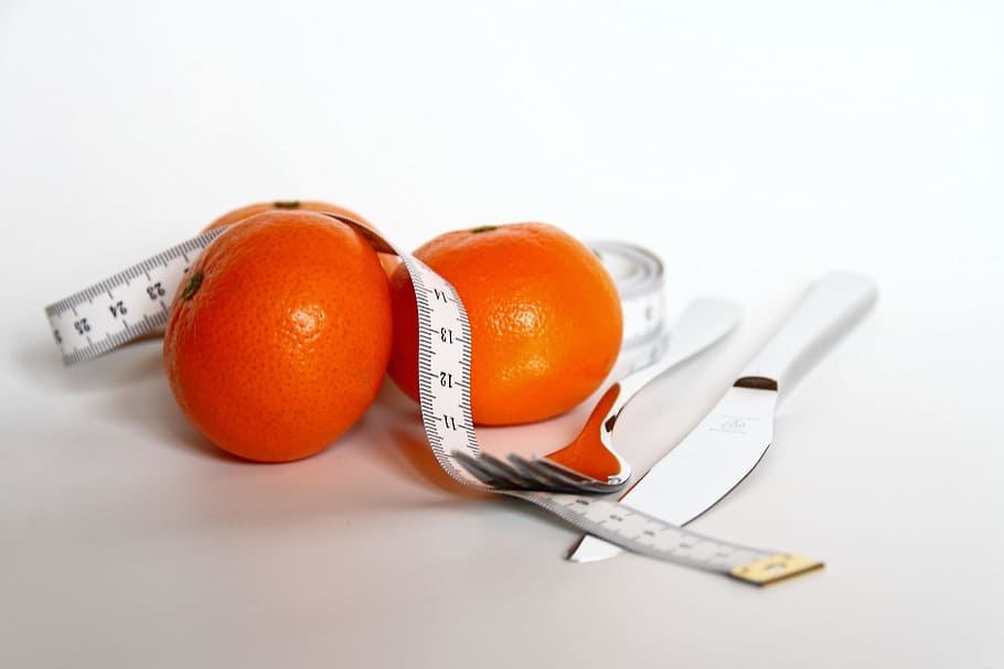 Fork, Knife, Cutlery, Metal, Tableware, close, orange, fruit HD wallpaper