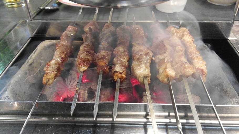 eight meat barbecue, lamb, lamb skewers, char-grilled, people's republic of china food