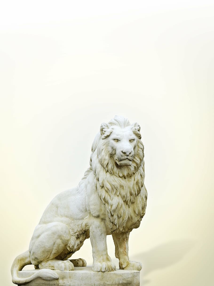 Lion Statuette, art, artwork, sculptor, sculpture, creativity, HD wallpaper
