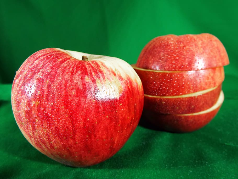 apple, red, fruit, apple - Fruit, food, freshness, ripe, healthy Eating HD wallpaper