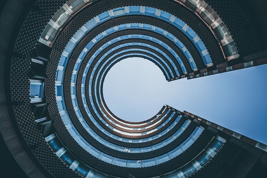 low angle photography of architectural building, low angle photography of high rise building HD wallpaper
