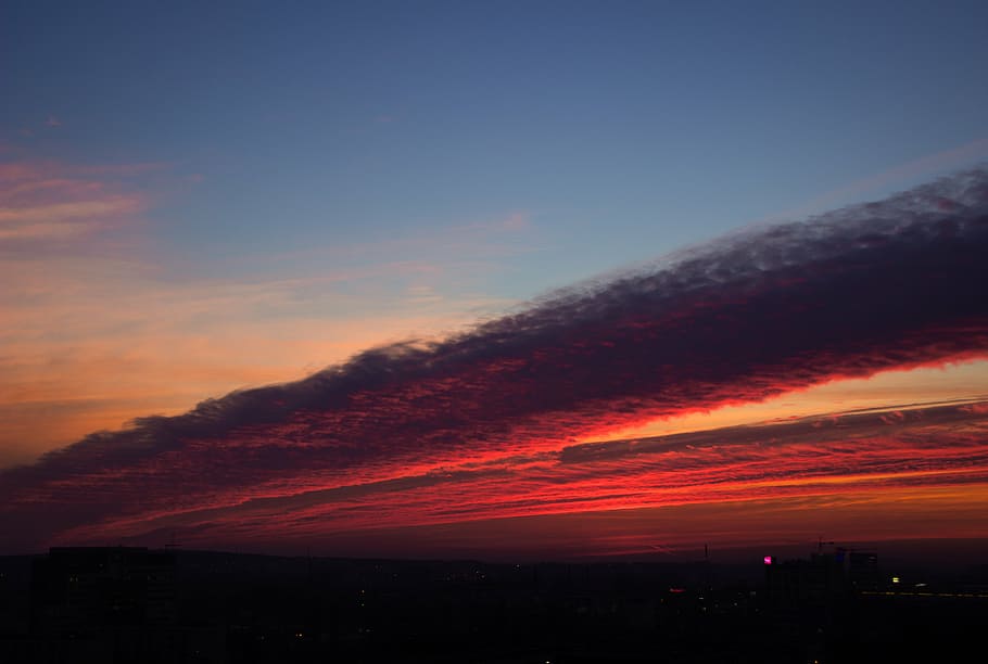 clouds, colorful, colourful, sky, sunset, unique, cloud - sky HD wallpaper