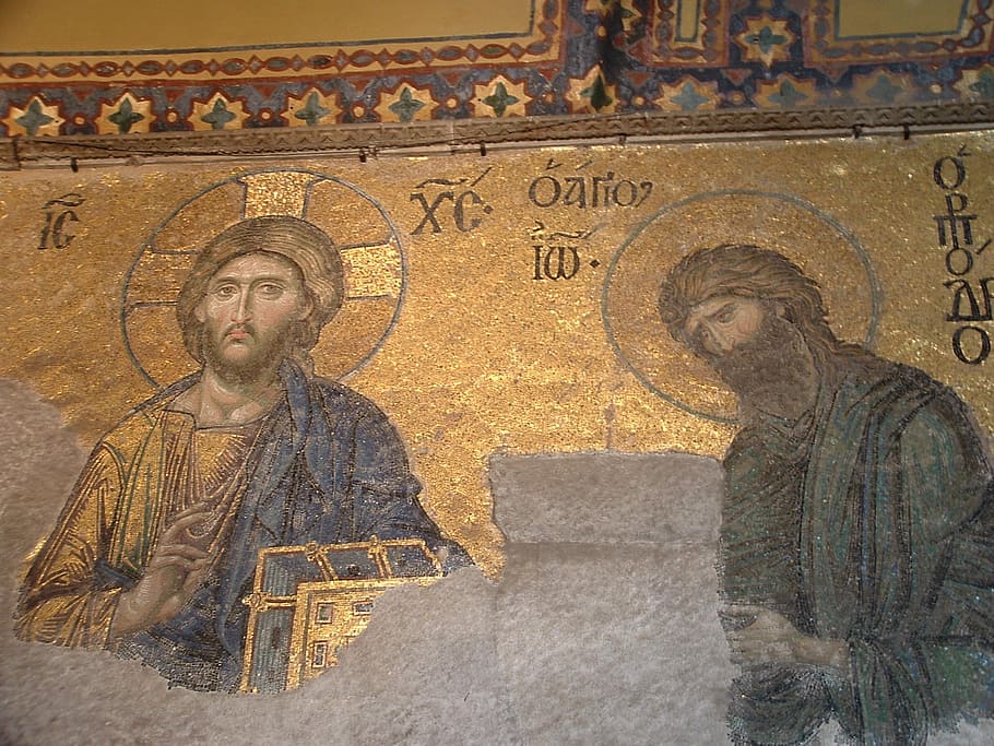 Turkey, Hagia Sophia, Interior, Mosaics, decorative, istanbul, HD wallpaper