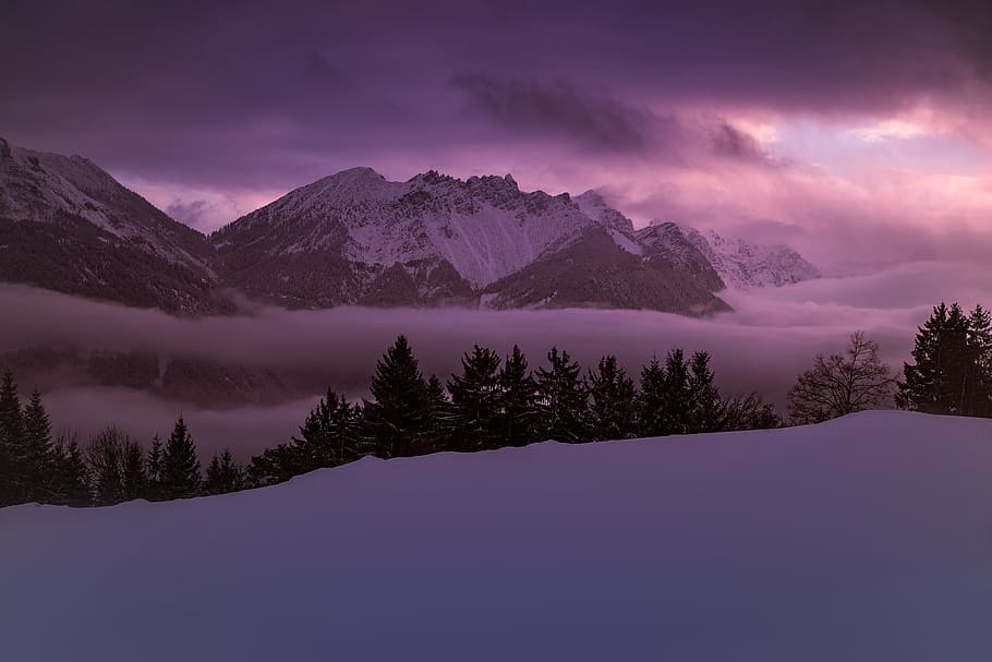 Scenic View of Lake Against Dramatic Sky at Sunset, cloudy, cold HD wallpaper