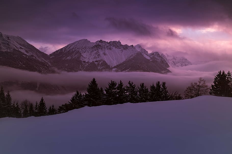 white and black snow mountain, winter, wintry, snowy, mountains HD wallpaper