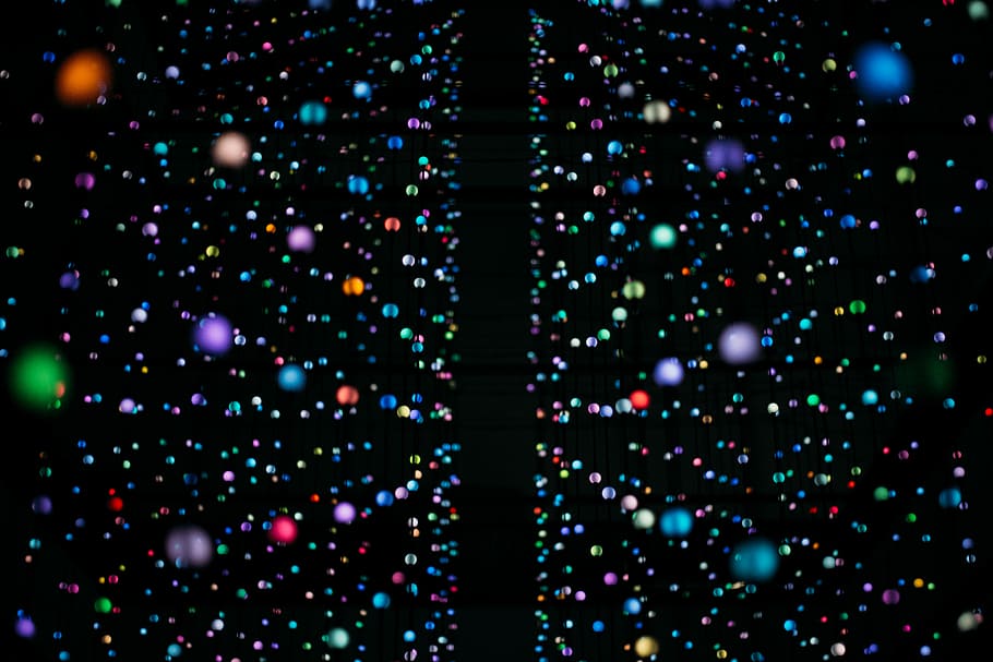 multicolored string lights during nighttime, symmetry, bokeh, HD wallpaper