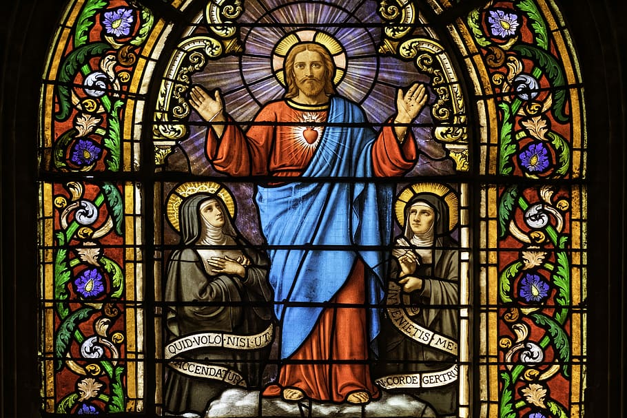 Jesus Christ painting, religious, stained glass, religion, chapel, HD wallpaper