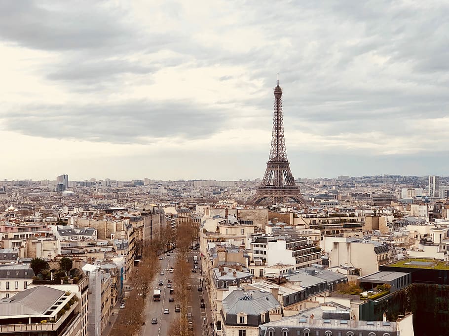 aerial photography of Eiffel Tower, Eiffel Tower, Paris, urban HD wallpaper