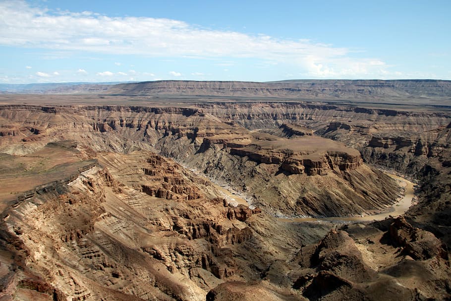 Canyon, Ravine, Landscape, Namibia, africa, desert, sky, nature HD wallpaper