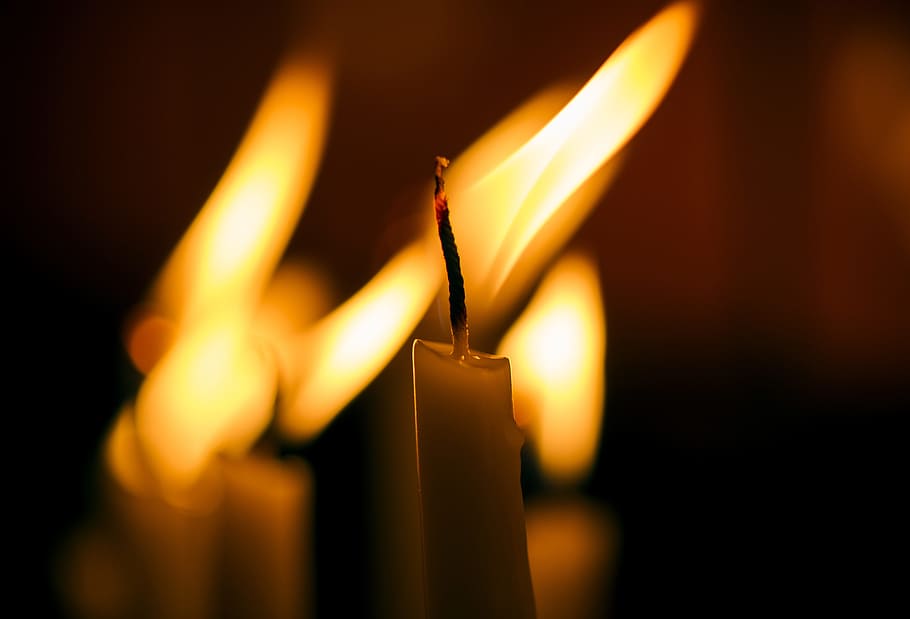 flame, burn, burnt, flammable, dark, candle, meditation, night HD wallpaper