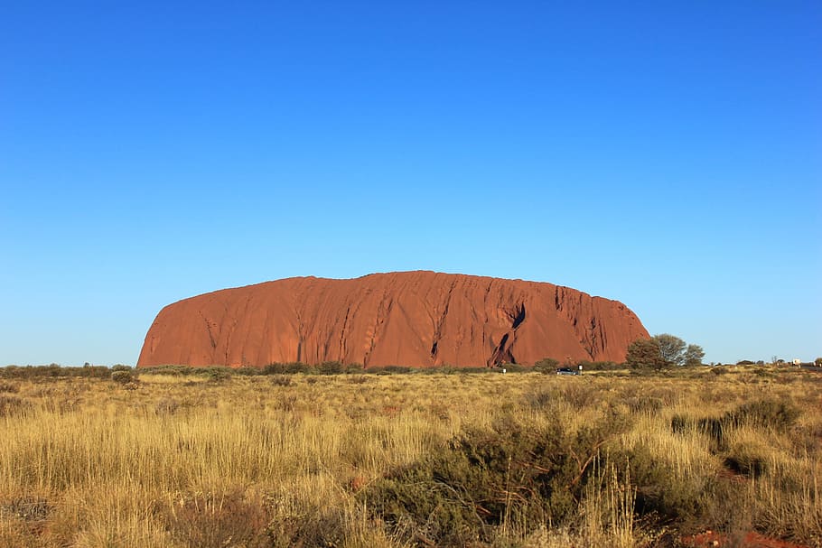 Ayers Rock, Australia, Uluru, Nature, clear sky, blue, landscape, HD wallpaper
