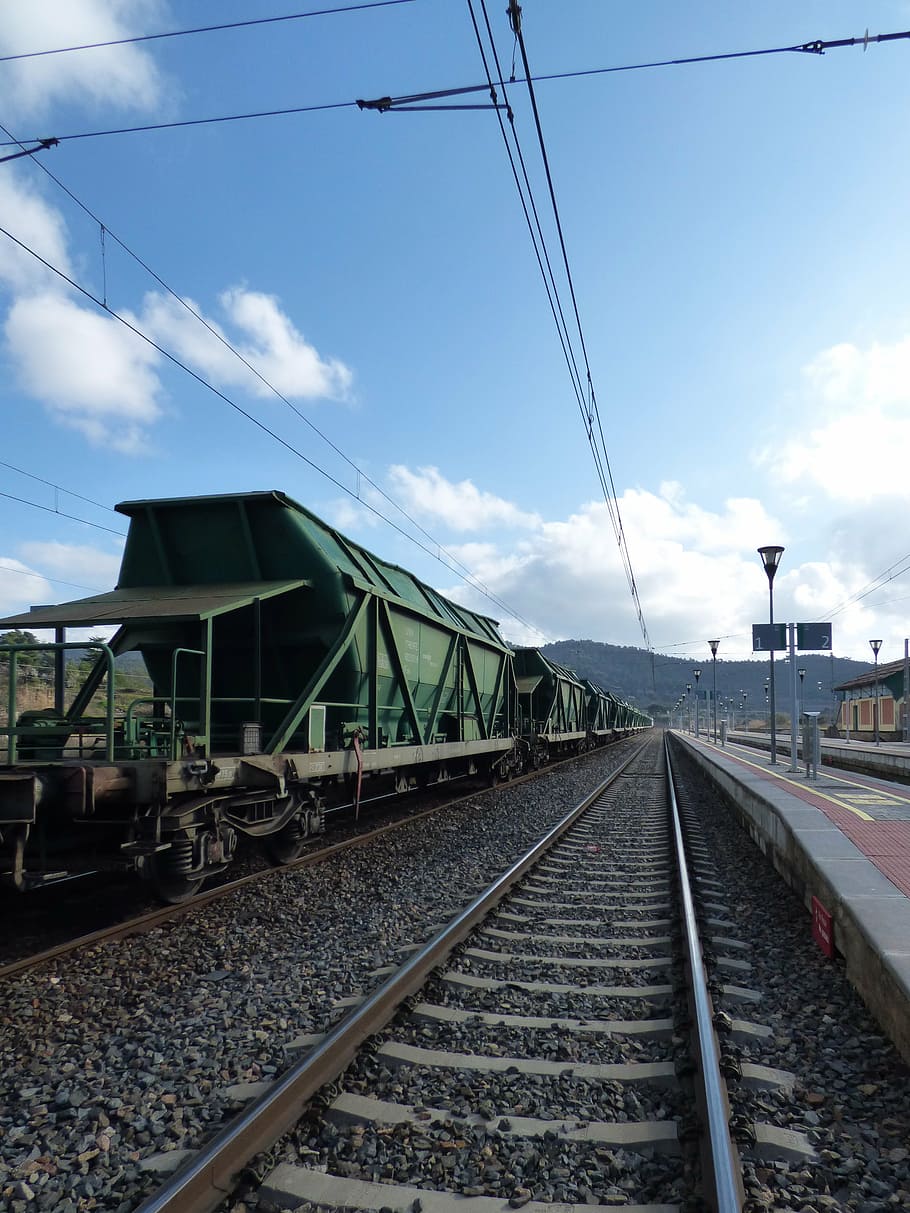 railway, comboy goods, cargo train, via, rails, transportation HD wallpaper
