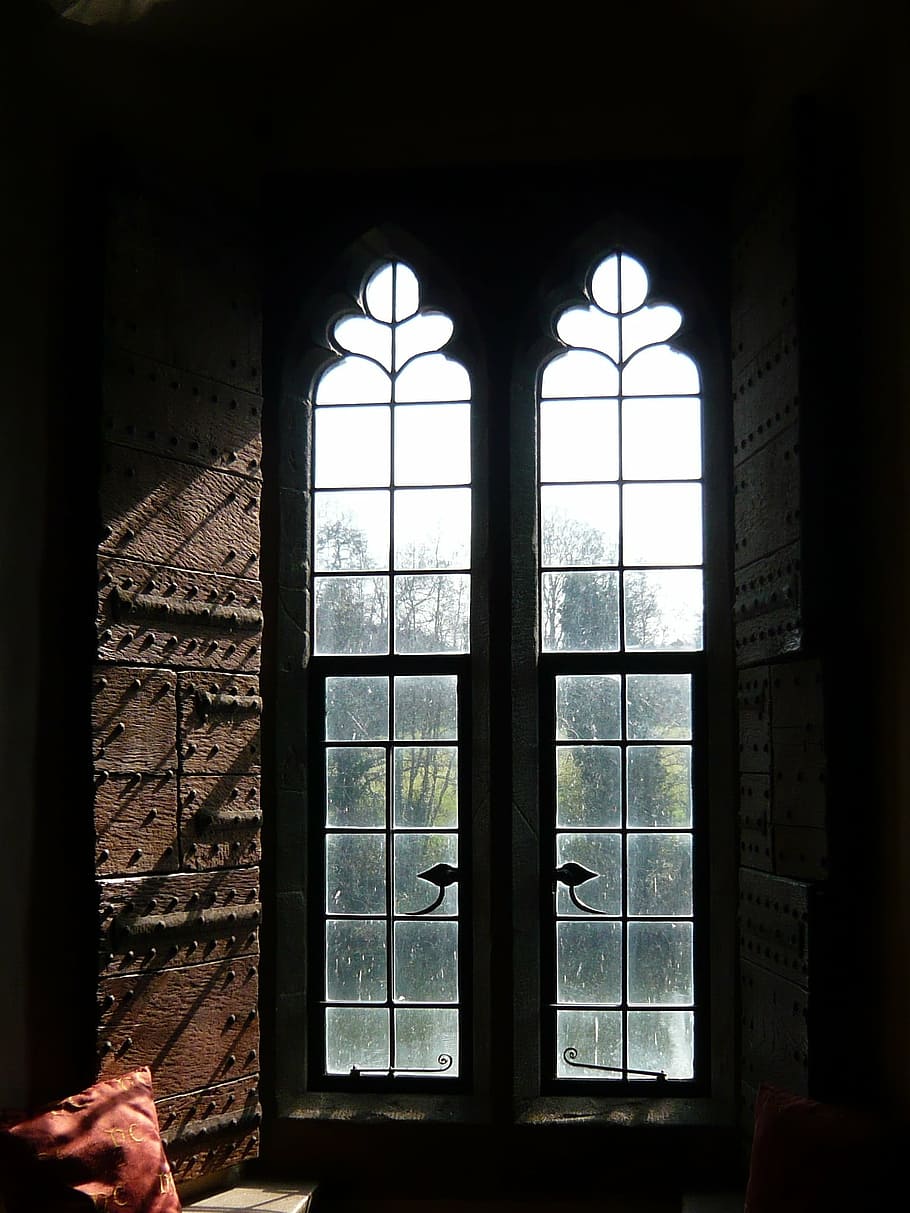 closed glass windows, leeds, castle, architecture, indoors HD wallpaper