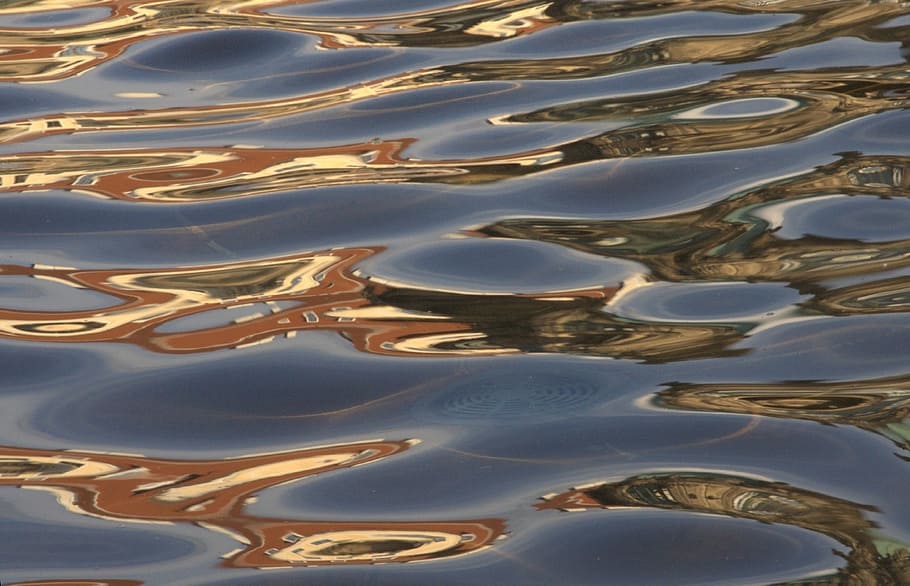 body of water, mirroring, wave, shine, reflection, pattern HD wallpaper
