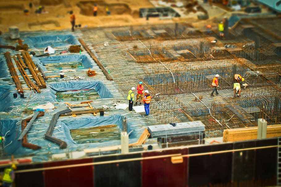 people working aerial photo, Construction, Site, Build, construction work HD wallpaper