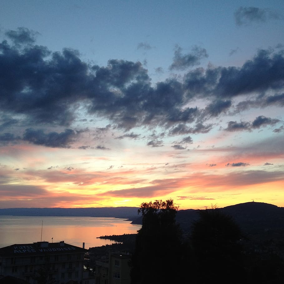 landscape, sunset, evening, twilight, lake, sky, cloud - sky HD wallpaper