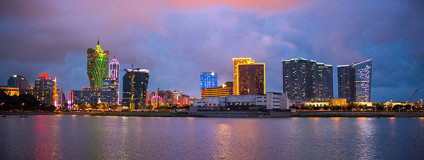 cityscape during golden hour, Macau, Night View, macau night HD wallpaper