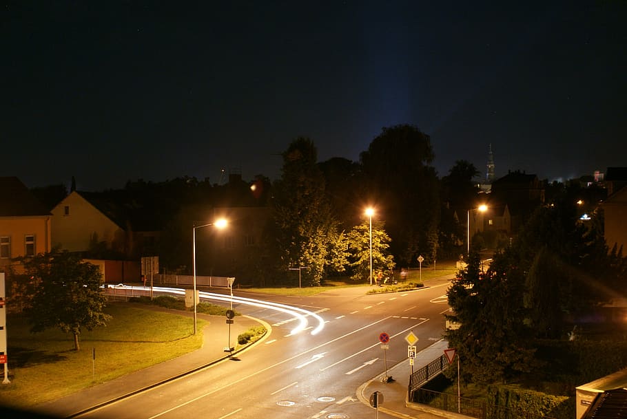 long exposure, road, light, traffic, car headlights, lighting HD wallpaper