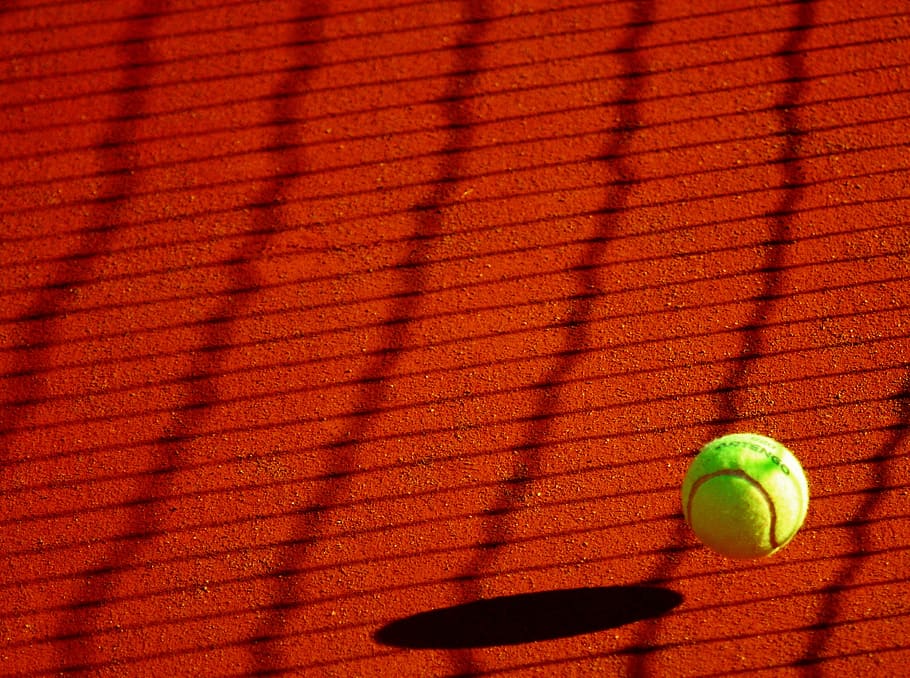 green tennis ball at daytime, sport, yellow, playing, racket