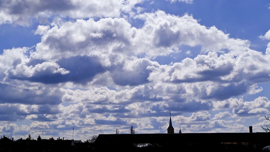 clouds, church, sky, cloud - sky, architecture, built structure HD wallpaper
