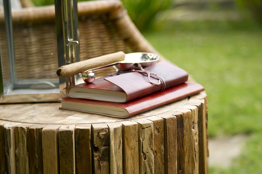 two red covered books on table, Cigar, Luxury, notebook, rich HD wallpaper